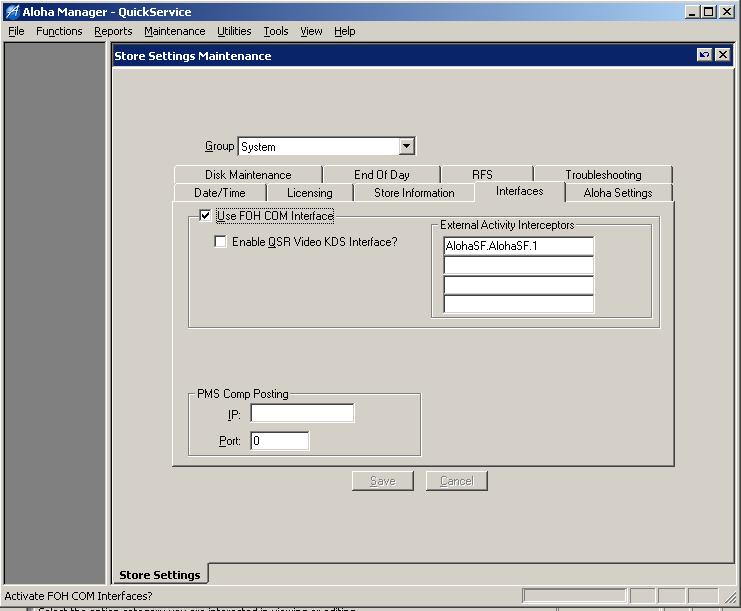 COM Interface Setup