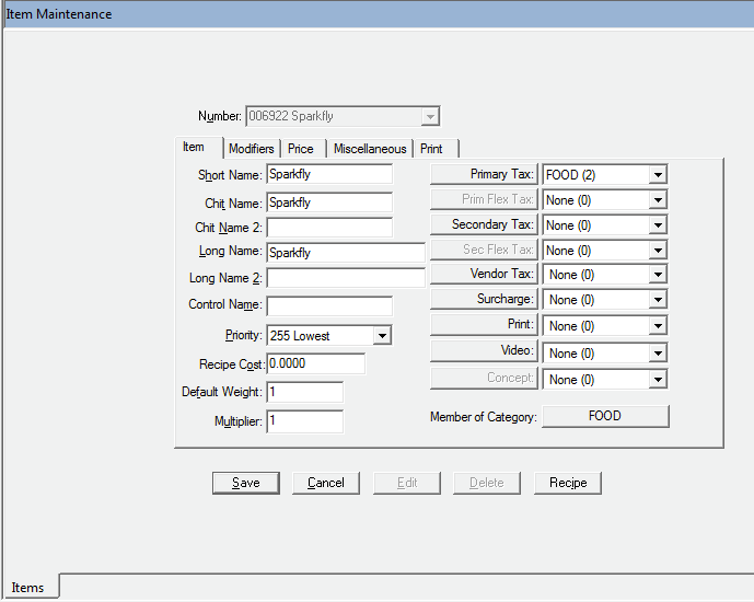 Create Menu Item 5