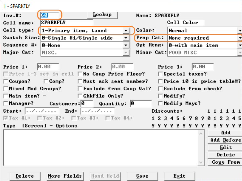 Sparkfly Screen Cell for Main Item